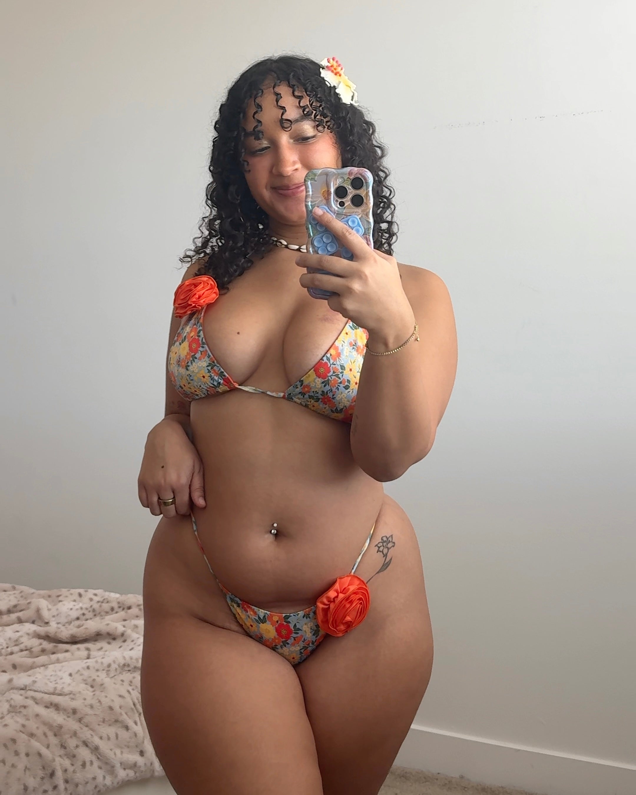 Floral Sunrise Bikini Top